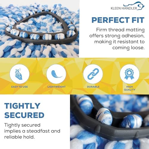 KLEEN HANDLER Microfiber Spin Mop Refill Heads 6-Pack Blue