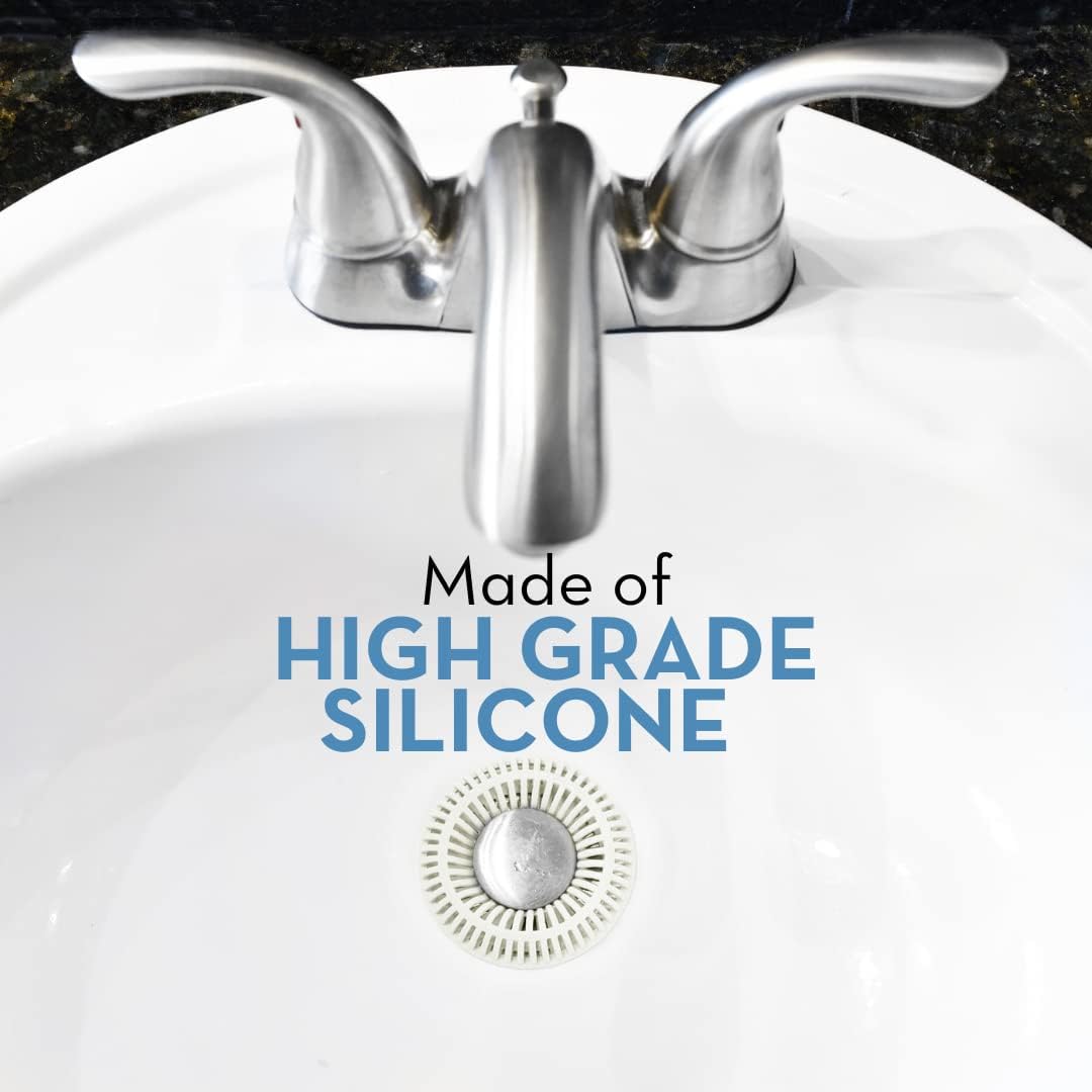 SinkRing Universal Drain Protector Hair Catcher Strainer White