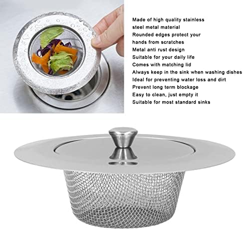 Estink 2pc Stainless Steel Sink Strainer with Lids