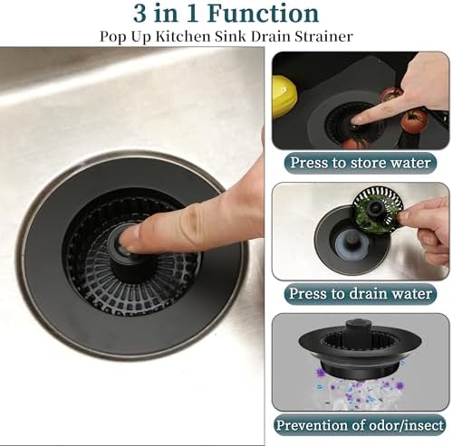 FEIOOD 3 in 1 Kitchen Sink Strainer and Stopper