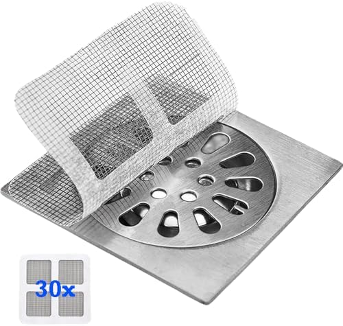 CVSN 30pcs 4 X 4 Disposable Shower Drain Cover Strainer Hair Catcher