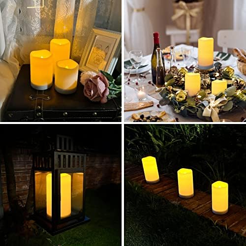 NURADA Solar Powered Flameless Candles - Waterproof Rechargeable Set