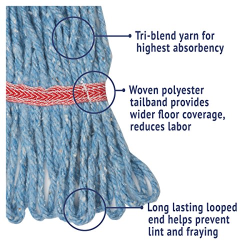 Boardwalk BWK503BLCT Super Loop Wet Mop Head Blue Case of 12