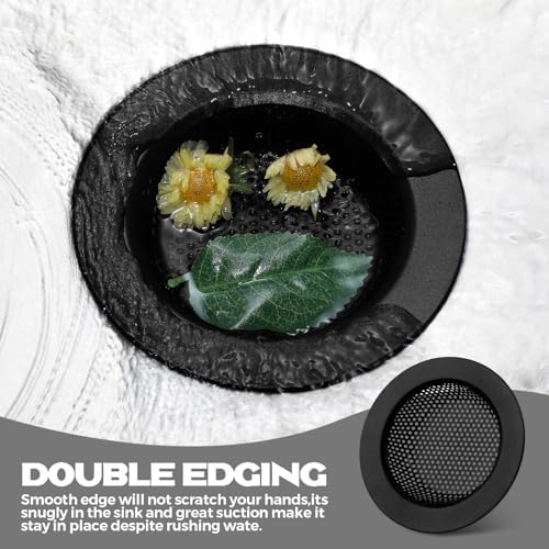Retisee 2 Pcs Stainless Steel Sink Strainer Matte Black