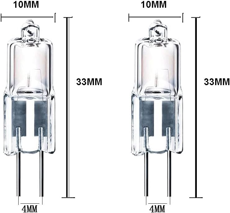 10pcs G4 Halogen 5W 12V Bi-Pin JC Bulb 2700K