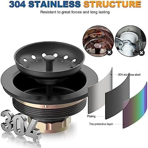 BOTEMY 3-12 Inch Stainless Steel Sink Drain Strainer Kit