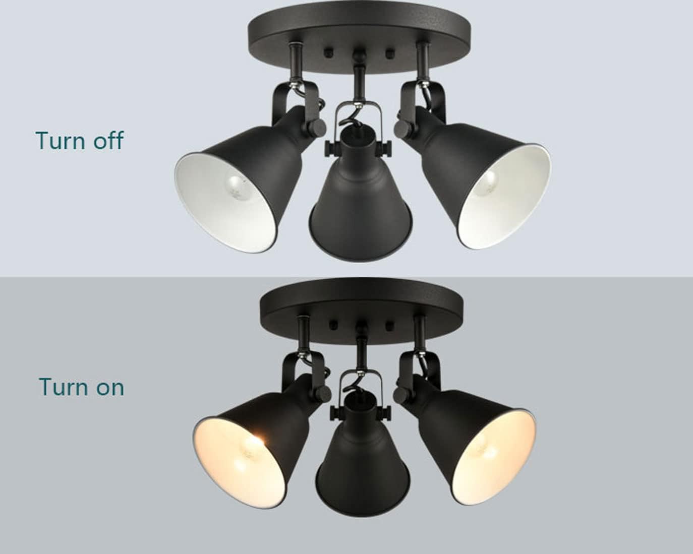 DIRYZON EUL 3 Light Ceiling Spot Light Matte Black Industrial Design