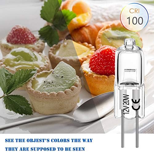 BOGAO 20W 12V Warm White G4 Bi-Pin Halogen Bulb 12 Pack