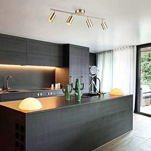 Globe Electric Pratt 4-Light Track Lighting Matte Brass Gold 1