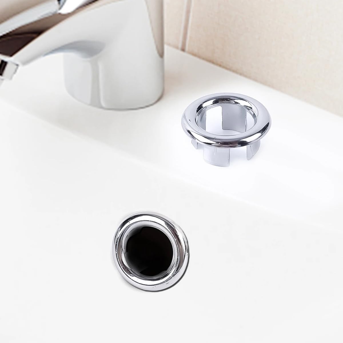 4-Pack White Sink Overflow Hollow Rings 248mm