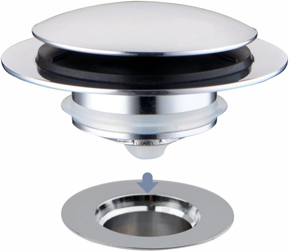 Universal Chrome Bathtub Drain Stopper with Tip Toe Design