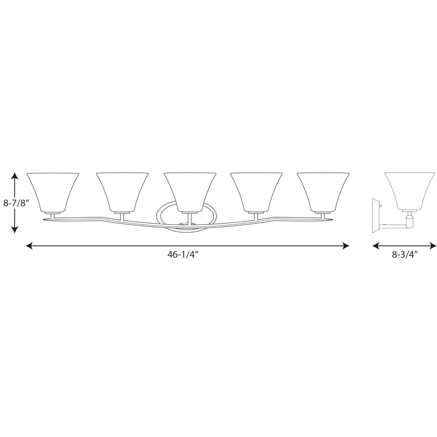 5-Light Brushed Nickel Bath Light by Progress