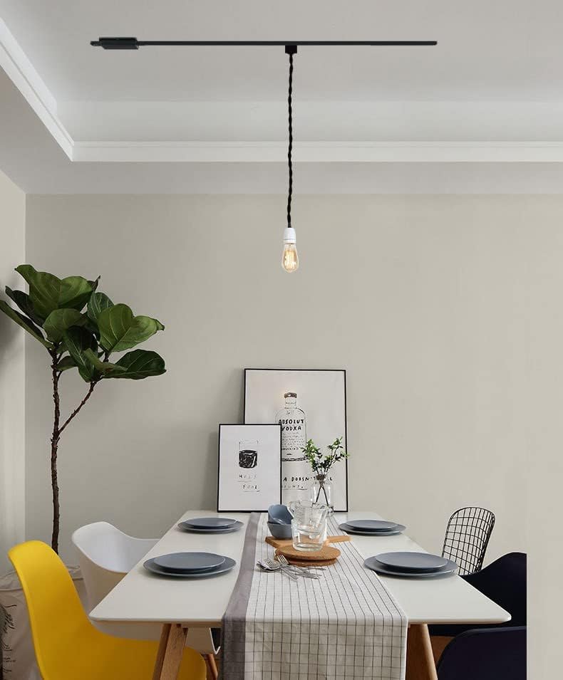 3-Lights H Track Lighting with White Ceramic E26 Base