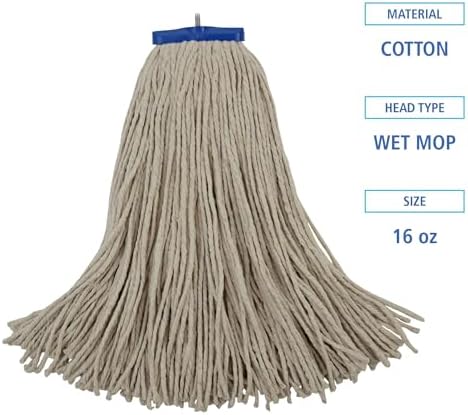 Boardwalk BWK724CEA 24 oz Cotton Wet Mop Head - White 1