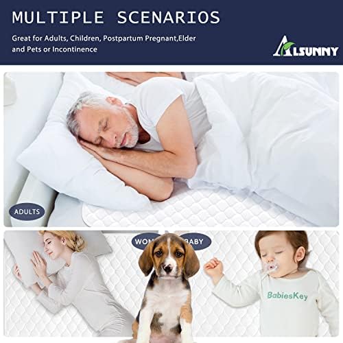 Alsunny Reusable Incontinence Bed Pads 2 Pack 34X52