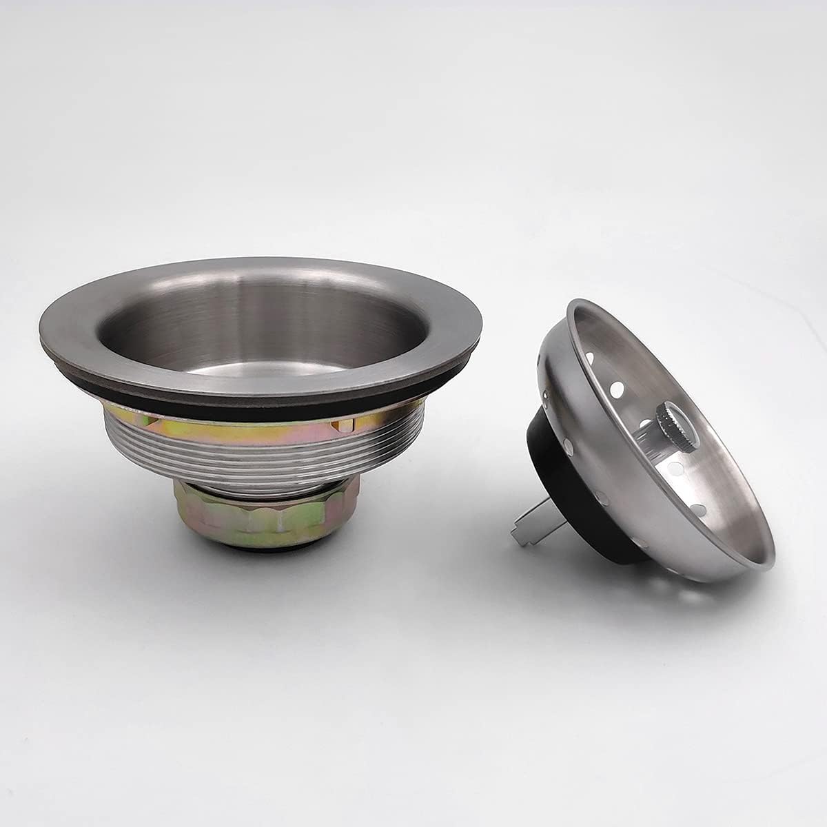 EADOT 35 Inch Nickel Sink Drain with Strainer Basket Stopper