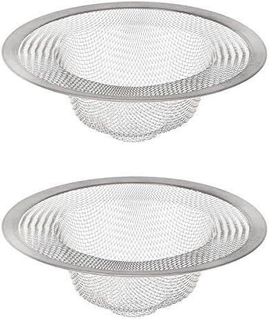 FMH Heavy Duty Stainless Steel Drain Strainer Set of Two 1