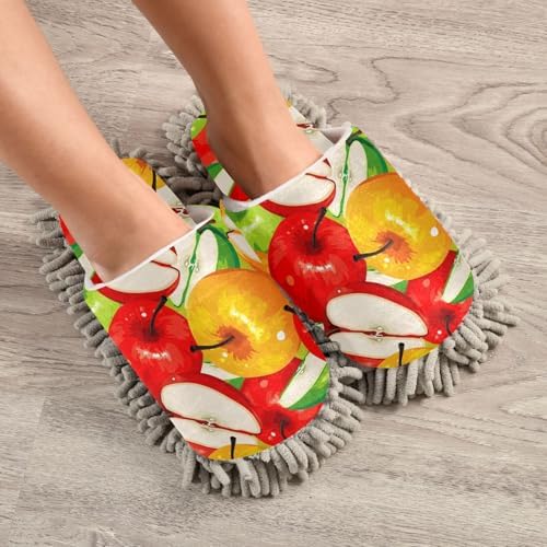 Sinestour Red Orange Mop Slippers for Floor Cleaning