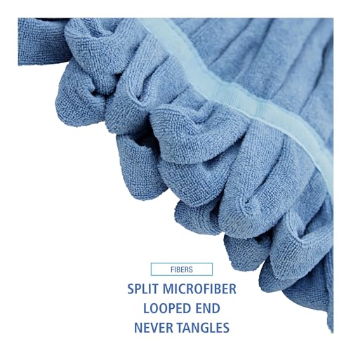 Boardwalk Microfiber Looped-End Wet Mop Heads - Medium Blue 12Carton 1