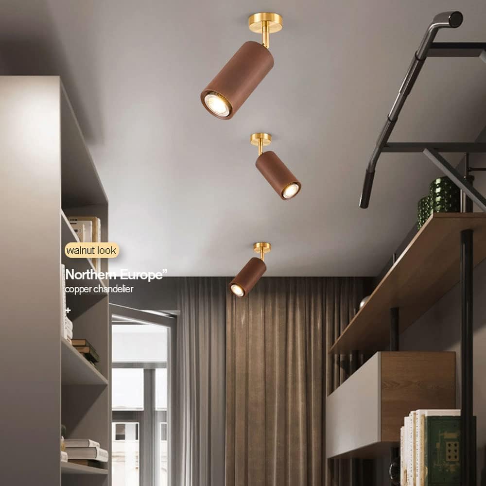 Modern Adjustable Wood Wall Lamp with 360 Rotation