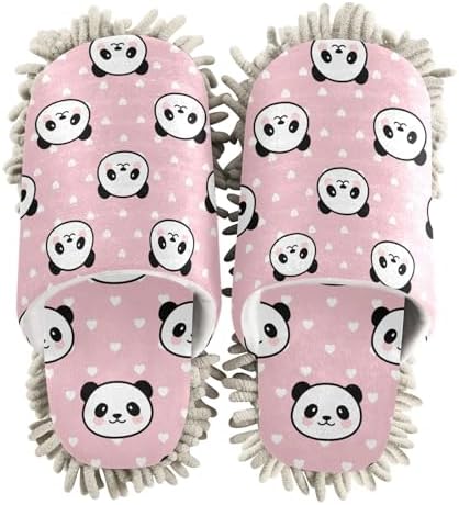 Sinestour Panda Pink Mop Slippers for Floor Cleaning
