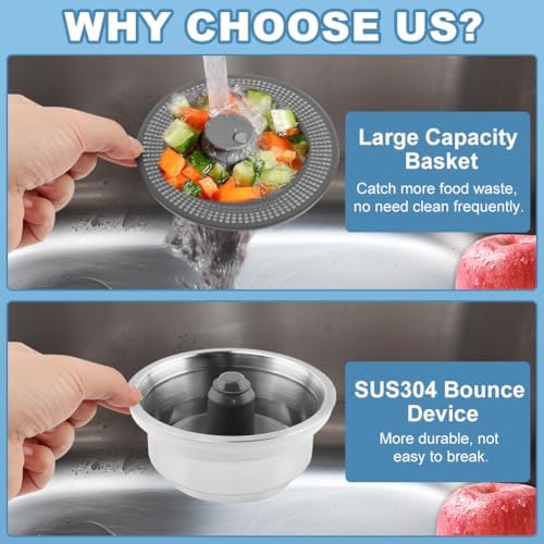Homfanseec Kitchen Sink Drain Strainer with Deodorant