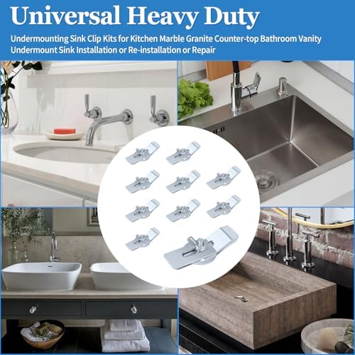 ChangTa Undermount Sink Clips 10 Pack Heavy Duty Epoxy Brackets