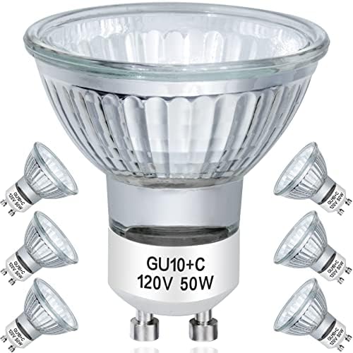 YBEK GU10 Halogen Bulbs 50W 120V Dimmable Pack of 6