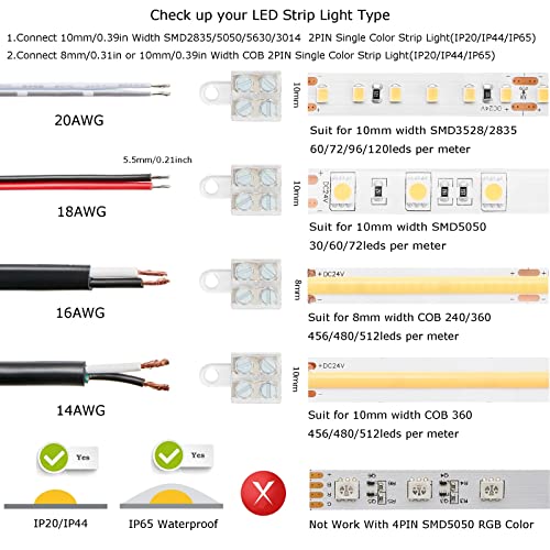 MSDUSA 5 Pack LED Strip Solderless Connectors