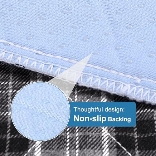 OUTCREATOR Washable Bed Pads 34x36 2-Pack Black Plaid