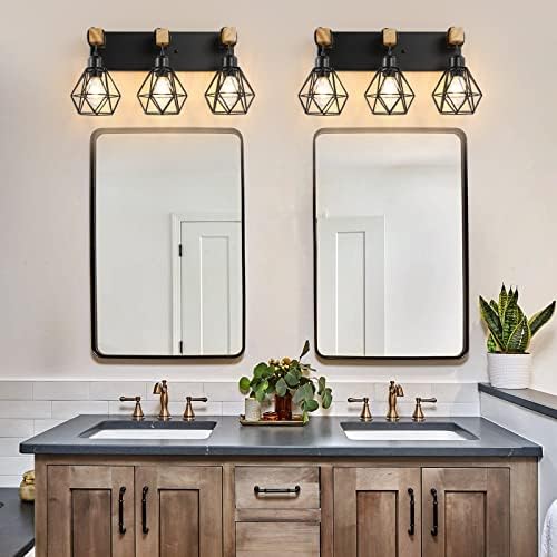 Farmhouse Vanity Light Fixtures with 3 Lights and Rustic Design