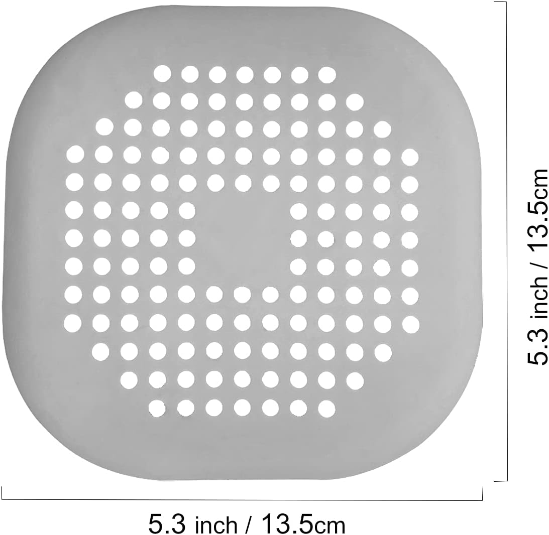 2 Pieces Shower Drain Hair Catcher with Sucker Water Trap Cover Grey