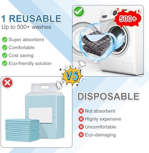 OUTCREATOR Washable Bed Pads 34x36 2-Pack Black Plaid