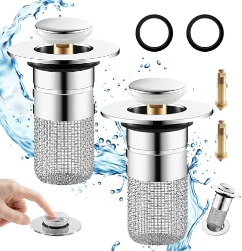 NOCRLG Universal Sink Drain Strainer with Pop-Up Mechanism
