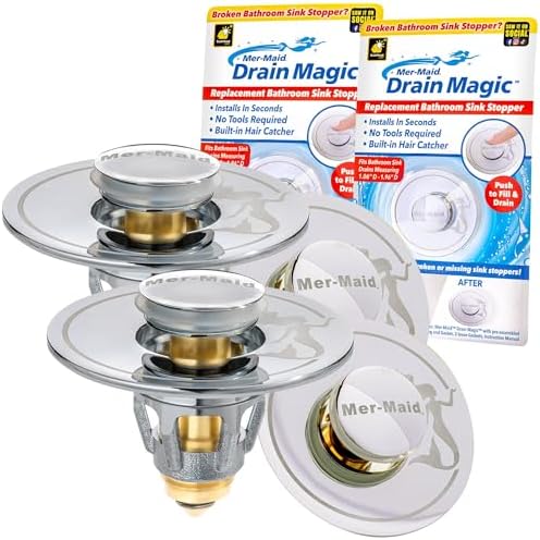 Mer-Maid Drain Magic Universal Sink Stopper 2 Pack