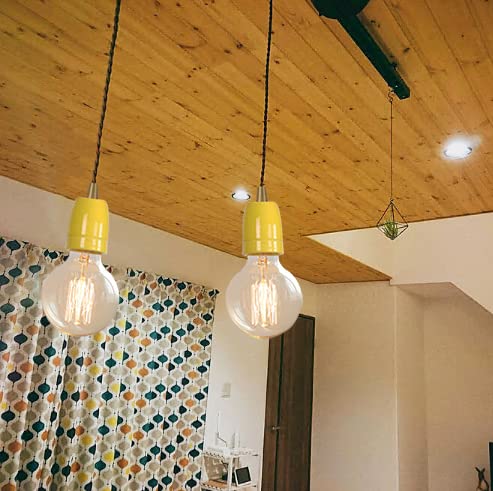 KAYYELAMP Yellow E26 Ceramic Base Pendant Light Set of Three