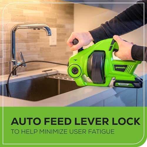 Greenworks 24V Cordless Drain Auger with 20Ah Battery