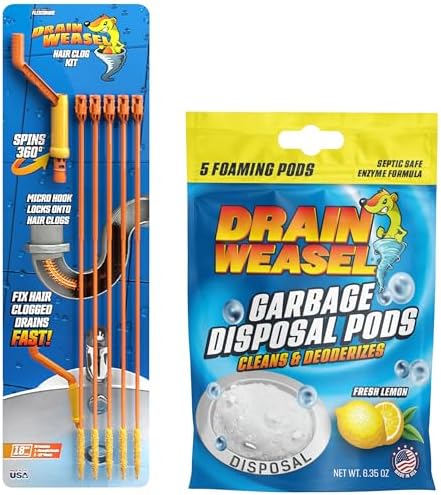 FlexiSnake Drain Weasel Tool with 5 Lemon Scent Pods