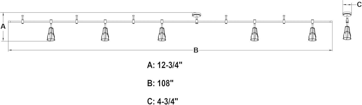 VAXCEL Milford 5 Light Flexible Track Lighting Kit