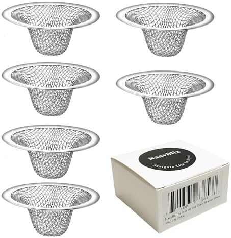 6-Pack Bathroom Sink Drain Strainer - Hair Catcher Prevents Clogs