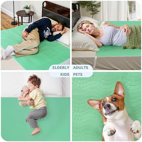 YEERSWAG Reusable Waterproof Bed Pads 2 Pack Green