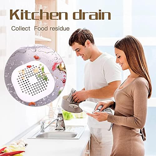 Defrko 2 Pack Shower Drain Hair Catcher Pad with Suction Cups Black