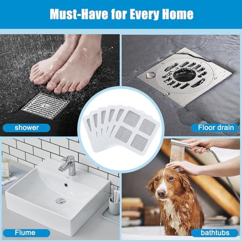 30PCS Pack Disposable Hair Catcher Drain Cover Mesh Stickers