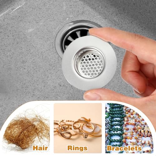 3pcs Stainless Steel Sink Strainers for Bathroom and Kitchen Use