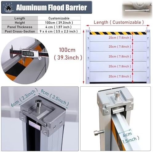High Flood Control Baffle 100cm Yard Gate Flood Barrier
