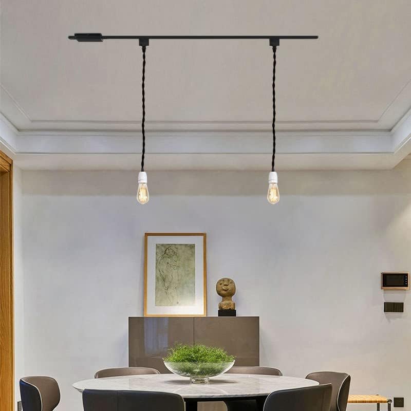 3-Lights H Track Lighting with White Ceramic E26 Base
