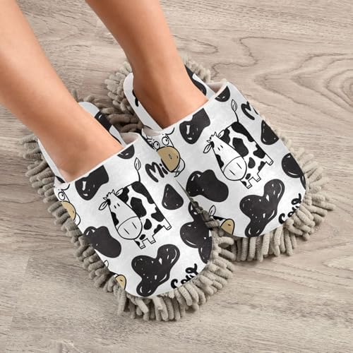 Sinestour Cow Mop Slippers for Floor Cleaning