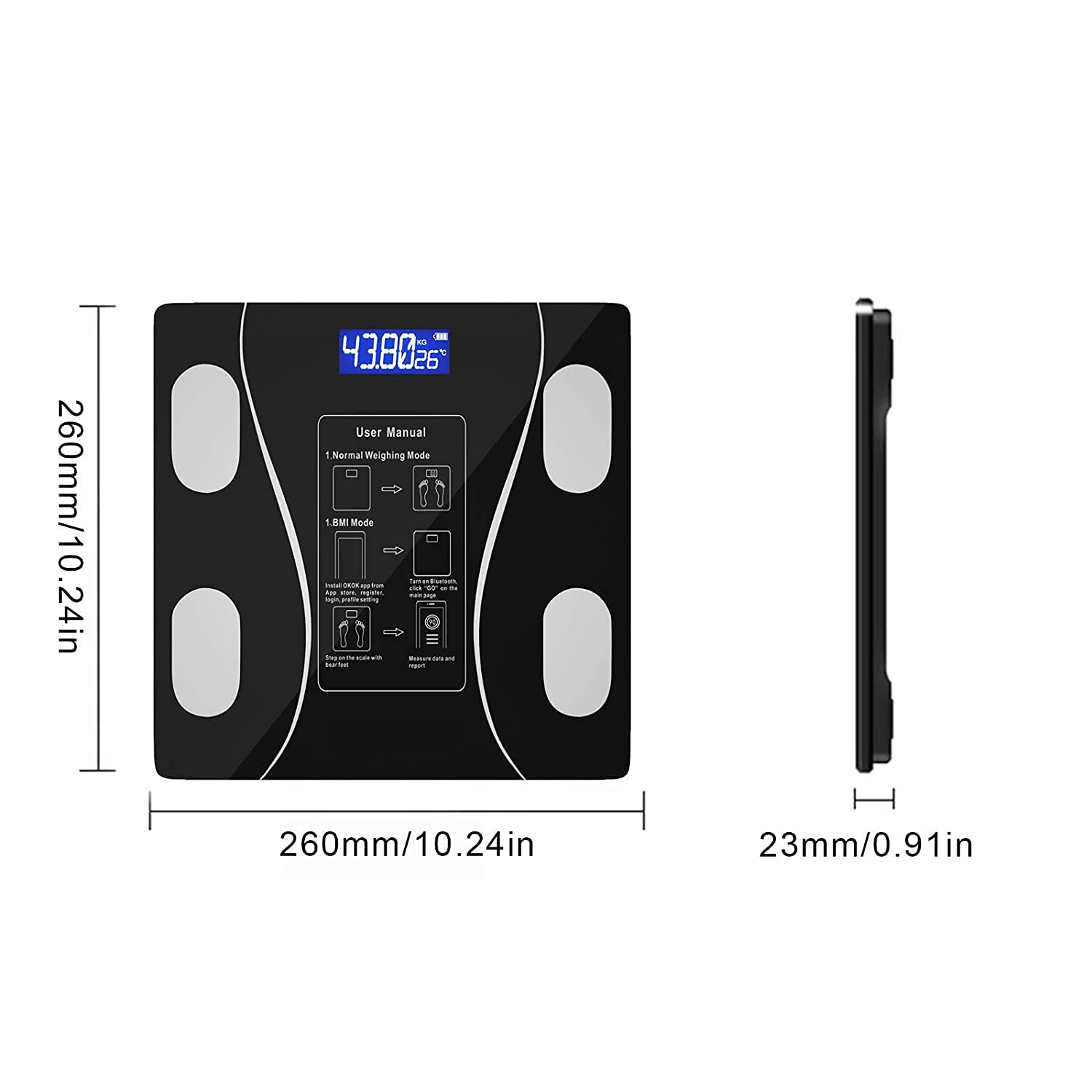 E-SHIDAI Smart Scale with Body Composition Analysis and Bluetooth Sync