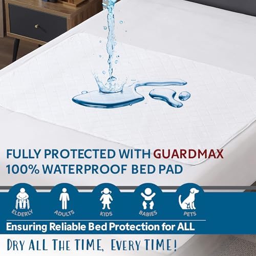 Guardmax Waterproof Incontinence Bed Pad - Reusable Washable 34 X 36