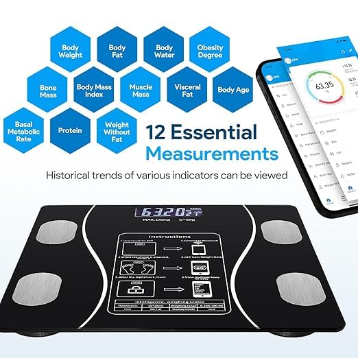 Smart Digital Body Fat Scale with Bluetooth Connectivity